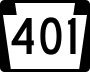 Pennsylvania Route 401 marker