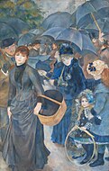 皮耶-奧古斯特·雷諾瓦的《雨傘（英语：The Umbrellas (Renoir)）》，180 × 115cm，約作於1885年，自1917年起收藏[84]