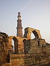 Front view with reflections, central water channel in the 'Chahr Bagh' Garden, Delhi