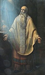 Magloire, a 6th-century Breton saint, oil painting by Eugène Goyet (1798–1846)