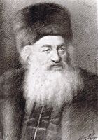 Rabbi Shimon Sofer wearing a "kolpik"