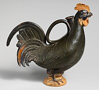 Etruscan askos in the form of a rooster, 4th century B.C.