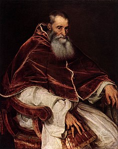 Pope Paul III (Alessandro Farnese), Bishop of Rome and ruler of the Papal States from 1534 to 1549.