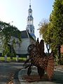 Church and sculpture Fish by Jaap Meeuwen