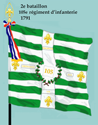 Drapeau du 2e bataillon du 105e régiment d'infanterie de ligne de 1791 à 1793