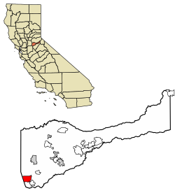 Location of Camanche Village in Amador County, California.