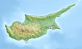 Carte topographique de Chypre avec la chaîne de Kyrenia dans le nord de l'île.