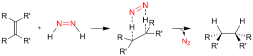 Metodo idrogenazione con uso di diazene.