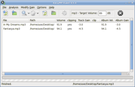 Скриншот программы easyMP3Gain