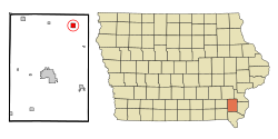 Location of Winfield, Iowa