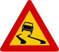 Slippery road when wet