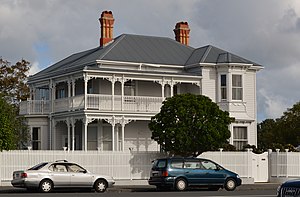 A large wooden house on Jervois Road, in a style typical of Herne Bay.