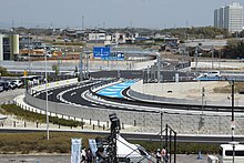 上り方面側出入口。県道56号名古屋岡崎線に接続。