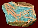 Amazonite partly altered to brown microcline from the Landsverk 1 mine in Evje, Norway.