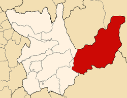 Location of Puerto Inca in the Huánuco Region