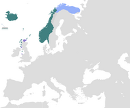 Map of Norway and its dependencies around 1263