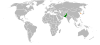 Location map for Pakistan and South Korea.