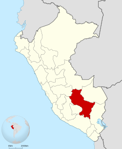 Location of Cusco Region in Peru