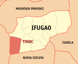 Map of Ifugao with Tinoc highlighted