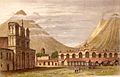 Image 3Plaza Central of Antigua Guatemala in 1829. The old "Palacio de la Capitanía General" remained in ruins following the 1773 earthquake. (from History of Guatemala)