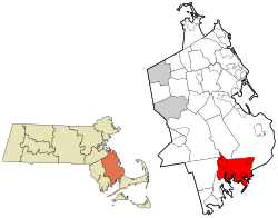 Location in Plymouth County in Massachusetts