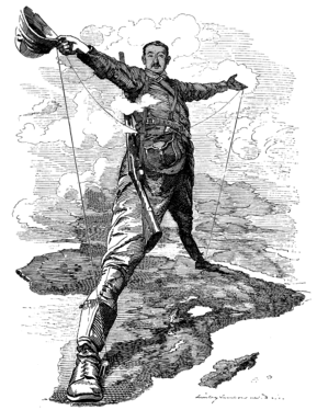 Cecil Rhodes bestriding Afrique.