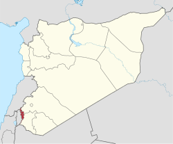 Map of Syria with Quneitra highlighted.