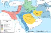Map of the political situation in the caliphate, c. 686