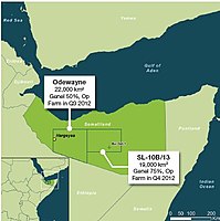 Zones d'exploration pétrolière au Somaliland.