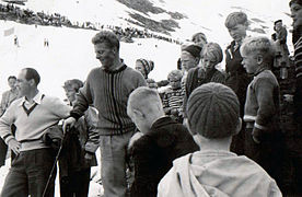 From Trollstigrennet around 1952 (Stein Eriksen with ski pole).