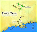 A map showing the route of the en:Tunica peoples from the Central en:Mississippi River Valley to en:Marksville, Louisiana