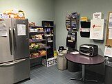 Employee break room in the United States