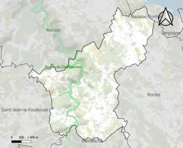 Carte de la ZNIEFF de type 1 sur la commune.