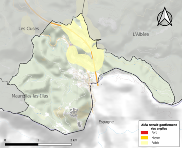 Carte des zones d'aléa retrait-gonflement des argiles.