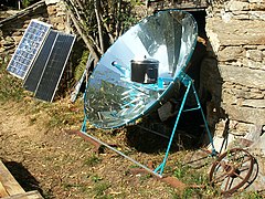A parabolic solar cooker.[9]
