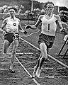 Image 6Arne Andersson (left) and Gunder Hägg (right) broke a number of middle distance world records in the 1940s. (from Track and field)