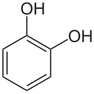 Chemical diagram of a catechol structure.