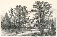 Engraving of Chestnut Hill, published following King's death in the Illustrated News, New York, April 30, 1853. The house was destroyed by fire during the 1920s.