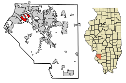 Location of Centreville in Clair County, Illinois.