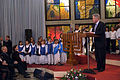 U.S. President Clinton at menorah lighting ceremony at Beit HaNassi, 1998