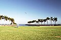 Photograph of Deering's lawn and key shaped dock