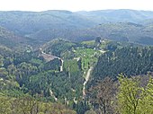 Vue du château de Fleckenstein depuis le château de Loewenstein