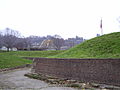 An excavated bastion at Fort Pitt.