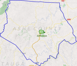 Location within Ashe County