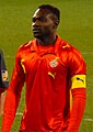 John Mensah als Spieler der ghanaischen Fußball-Nationalmannschaft im Spiel gegen Mexiko am 26. März 2008