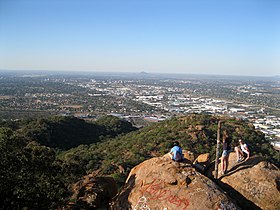 Vue du sommet du mont Kgale vers Gaborone