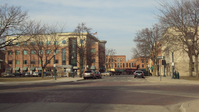 The original location of the Custer statue with MB&T headquarters on the left