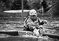 Maria Francis at Mile End Mill, Llangollen. BBC Paddles Up competition 1989