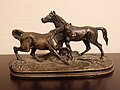 Miniature bronze of horses by Mêne, c. 1850