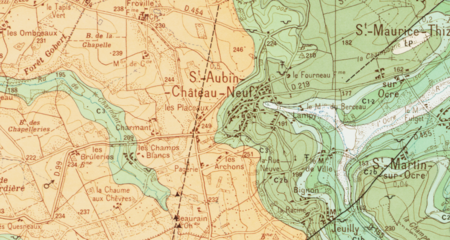 Carte géologique des environs de Saint-Aubin